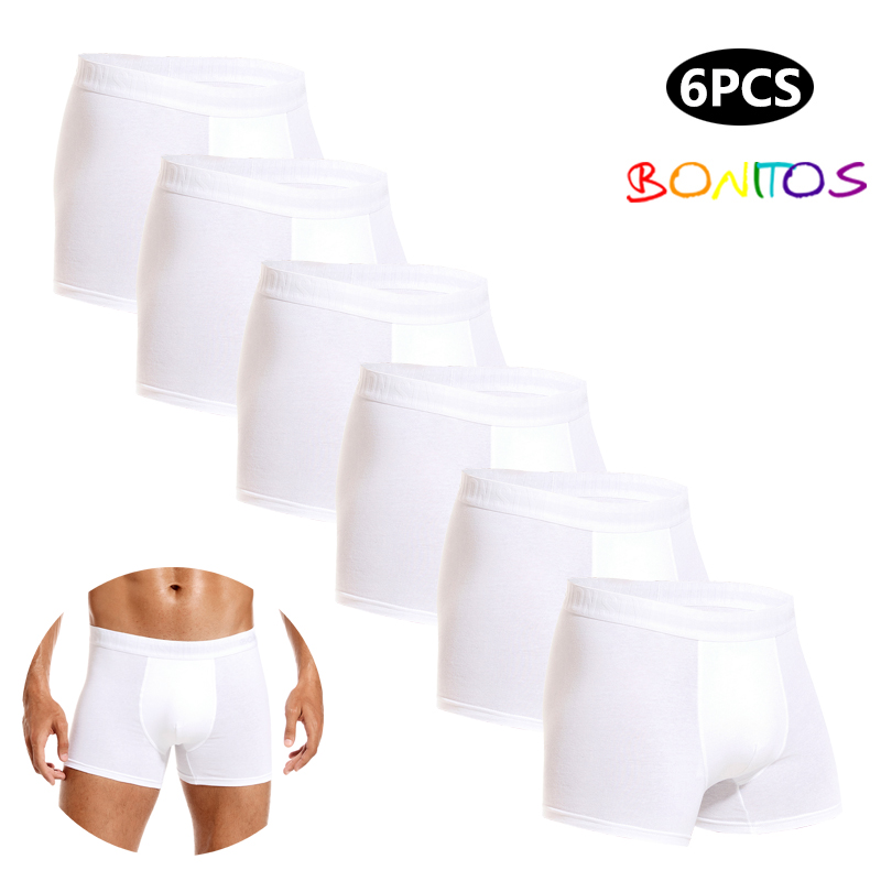 6pcs White Men Panties Cotton  - Boxer Shorts Modal review and price