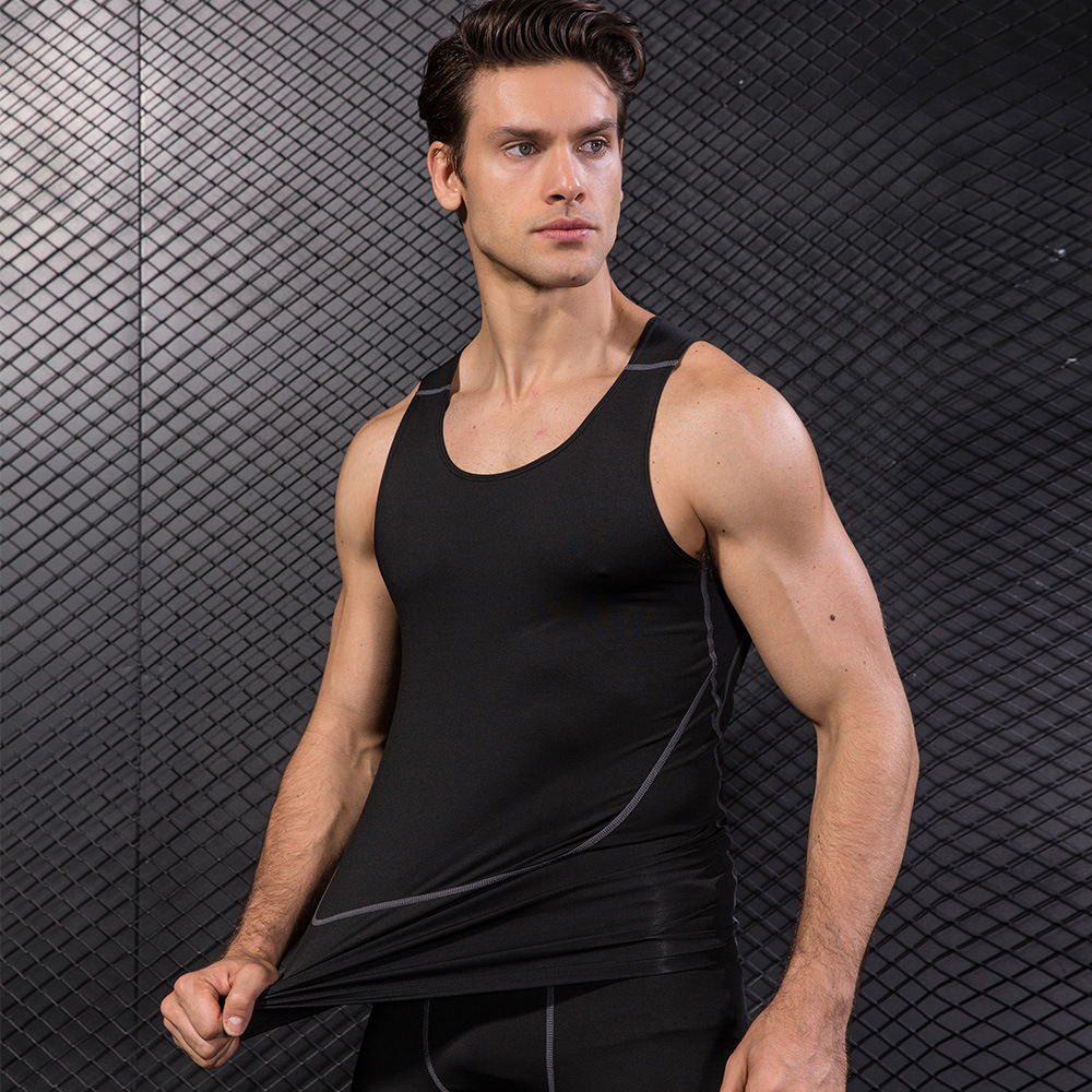 Men Black Sport Skinny Vest Ti - Base Layer Top review and price