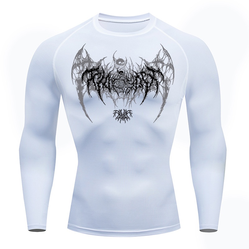 Skull Wings Print Long Sleeve  - Base Layer Top review and price