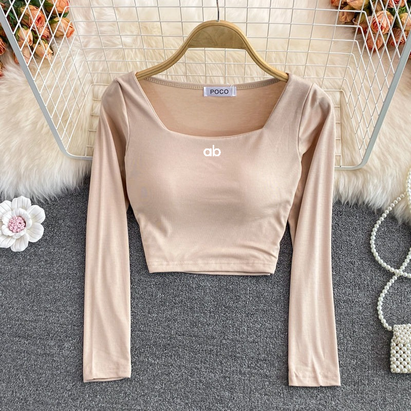 Women Korean Fashion Square Ne - Base Layer Top review and price