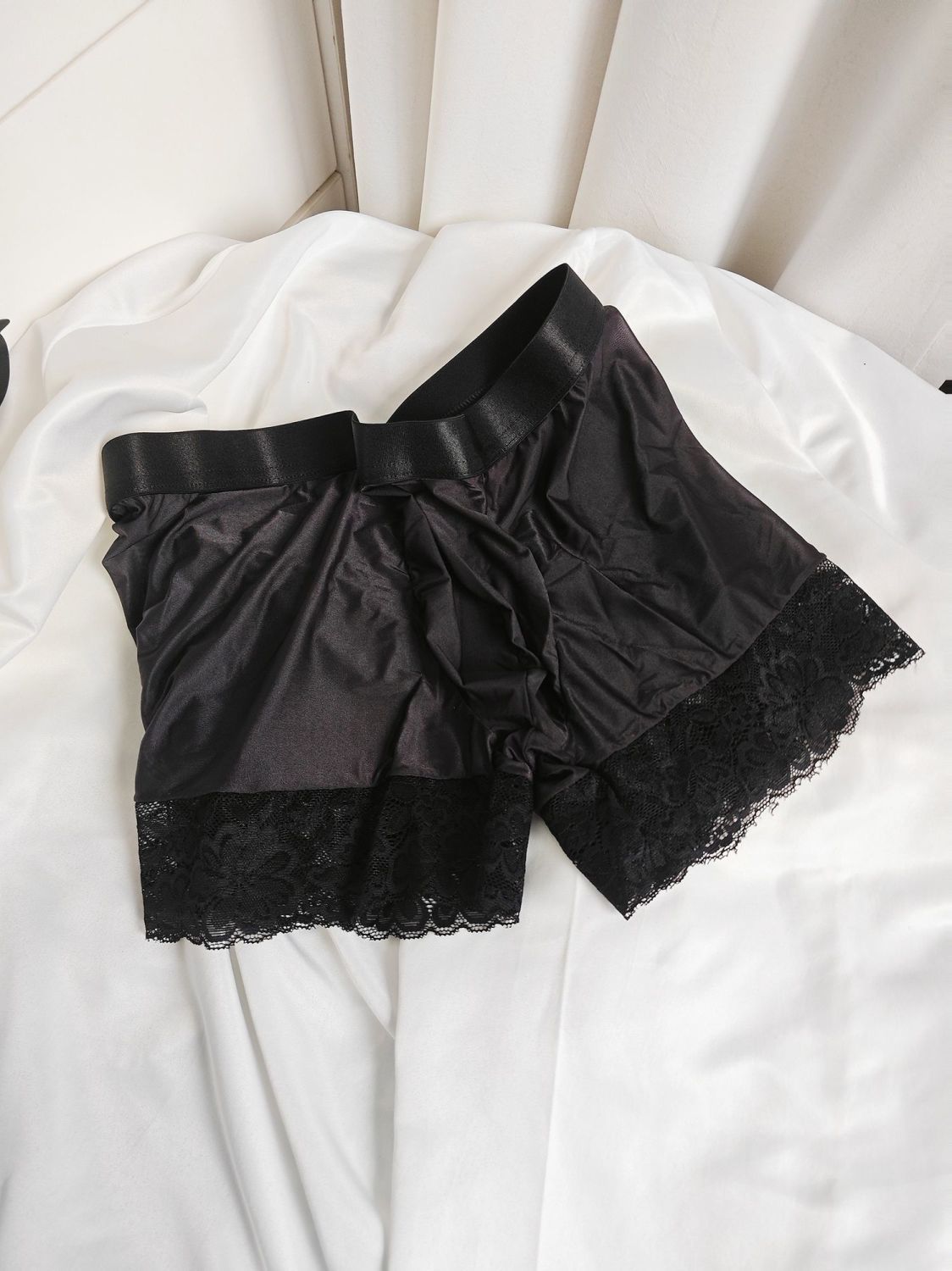 Sexy Man's Glossy Lace Hem Sho - Pouch Boxer Pouch review and price