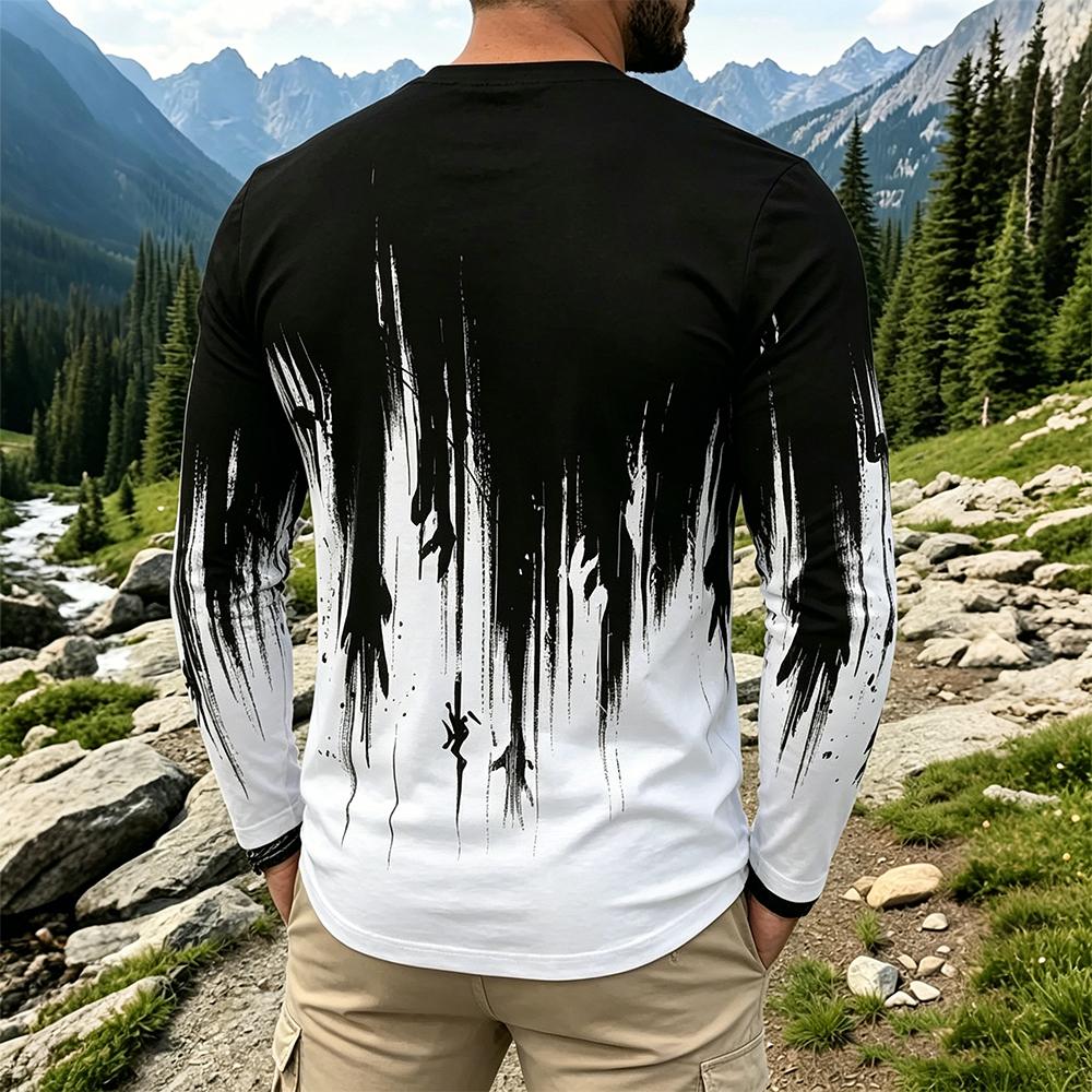 Men's Gradient Ink Splash Long - Base Layer Top review and price